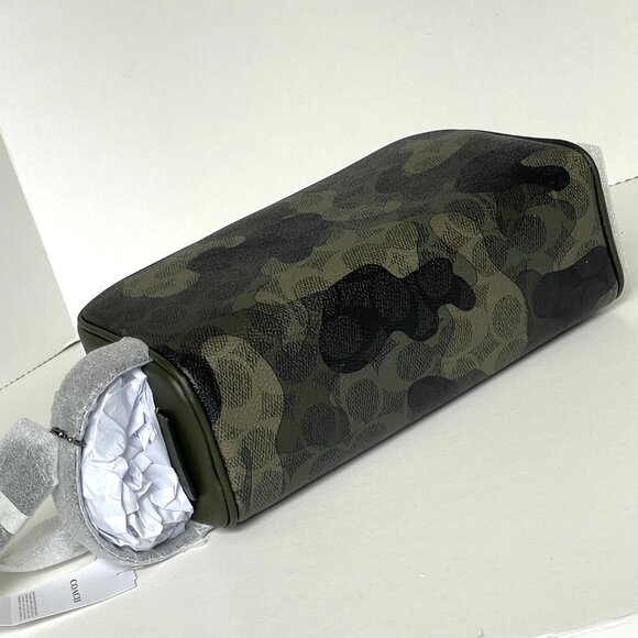 Coach Small Travel Kit Green Camo CX879 Leather Canvas Dopp Bag Toiletry Case - Picture 7 of 7
